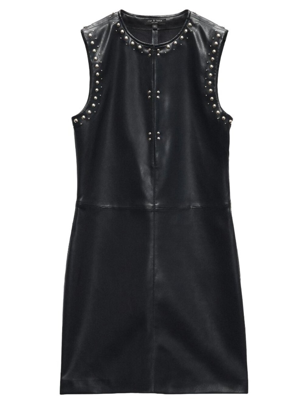 RAG & BONE BRIGITTE FAUX LEATHER STUDDED MINI DRESS 4 US